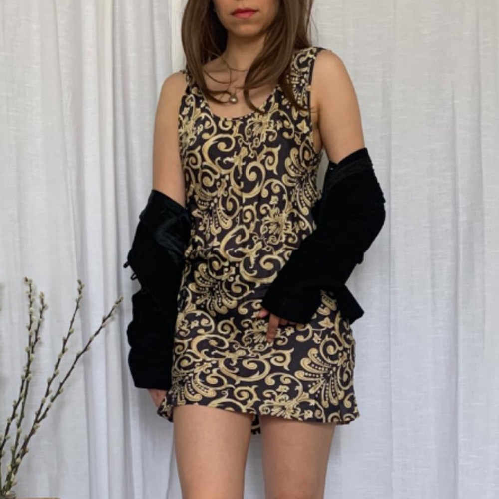 Vintage y2k mini Grunge Silk satin slip dress